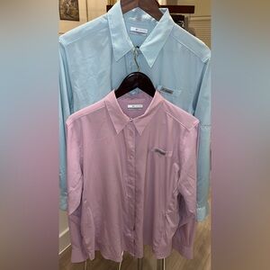 Columbia Ladies 2 Tops Sz XL PFG Tamiami II Long Sleeve Shirt